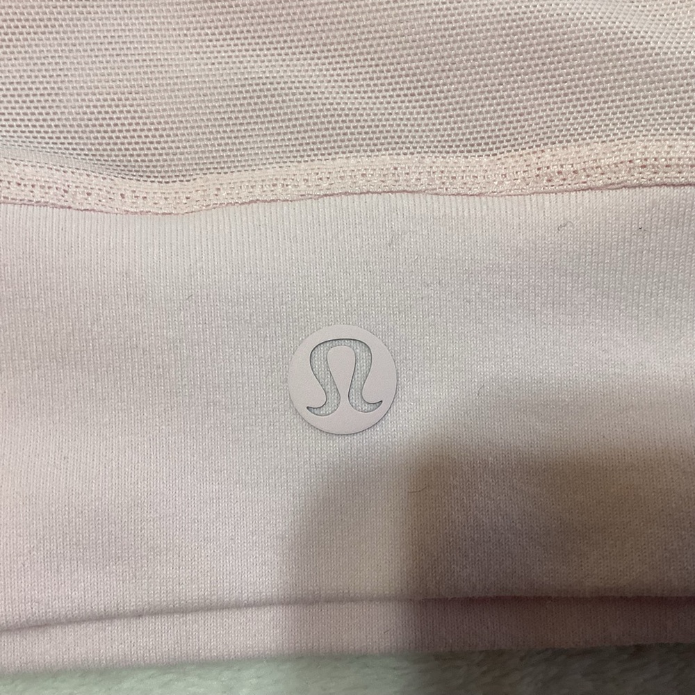 Lululemon Short Stop Crop Top Long Sleeves Pink Mesh Back Activewear Athleisure - Picture 5 of 8